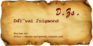 Dévai Zsigmond névjegykártya